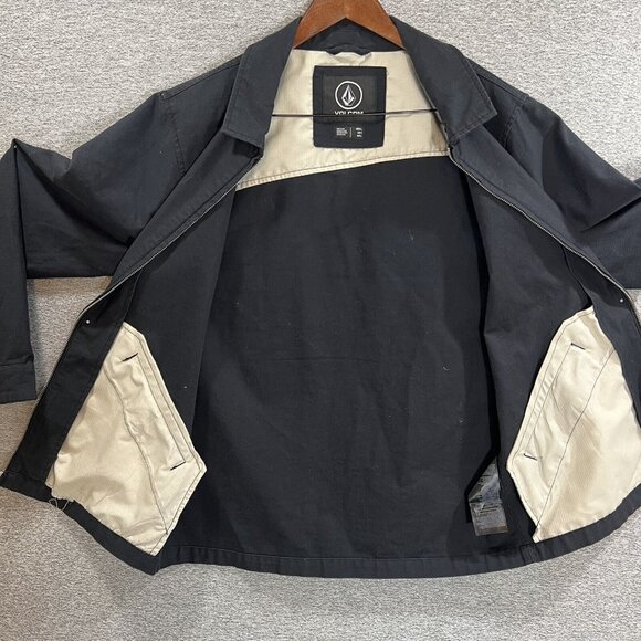 VOLCOM Men's Lined Jacket Size Large Cotton Full Zip - Picture 12 of 14
